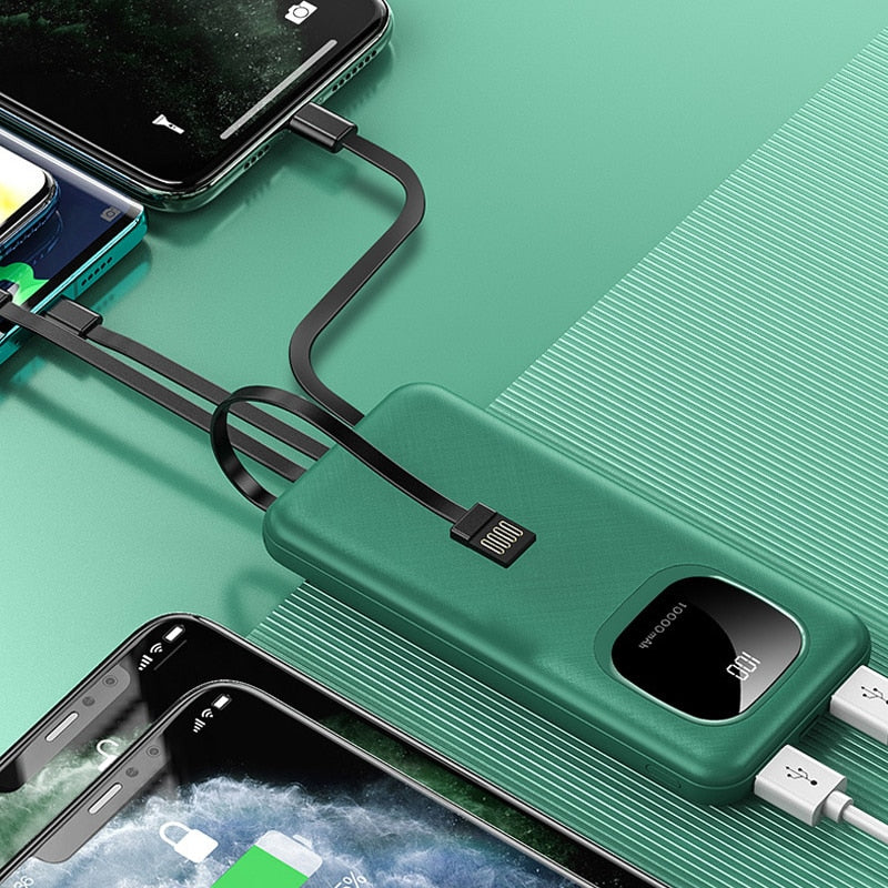 20000mAh Power Bank Built in Cable