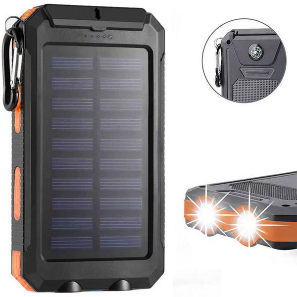 10000mAh Solar Power Bank with Flashlight