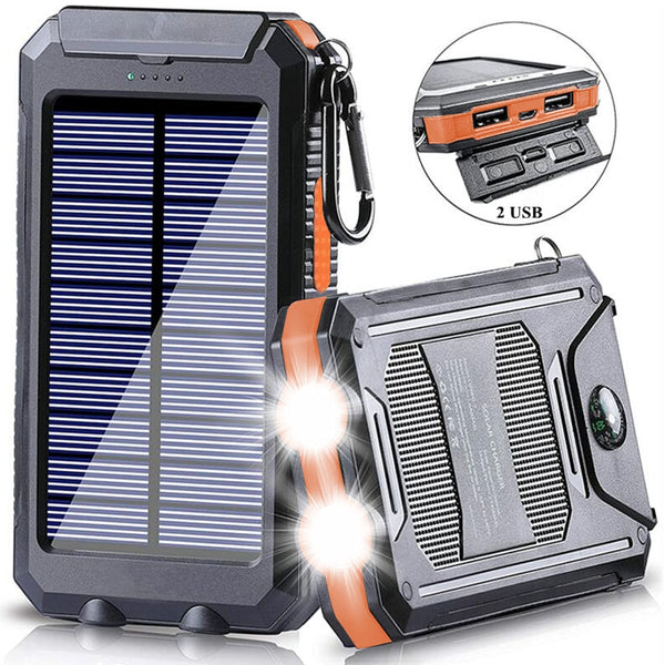 10000mAh Solar Power Bank with Flashlight